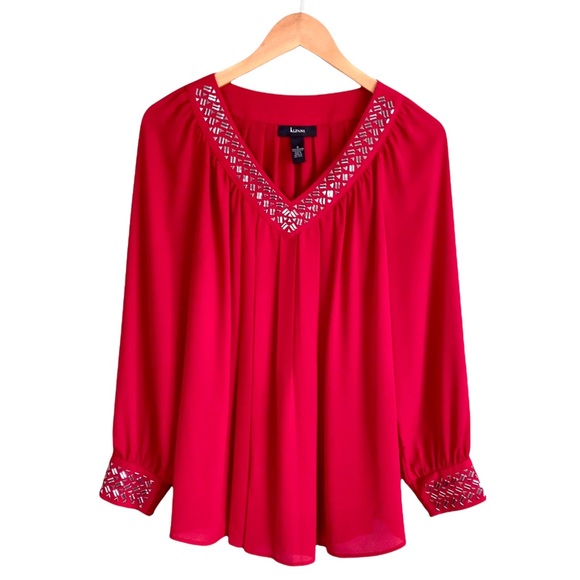 Alfani Tops - Alfani embellished Pleated Blouse